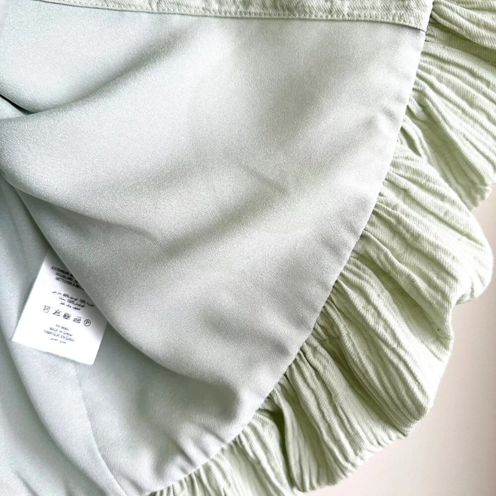 JONATHAN SIMKHAI Green Short Flutter Sleeve Bubble Hem Mini Dress Size S - Picture 10 of 11